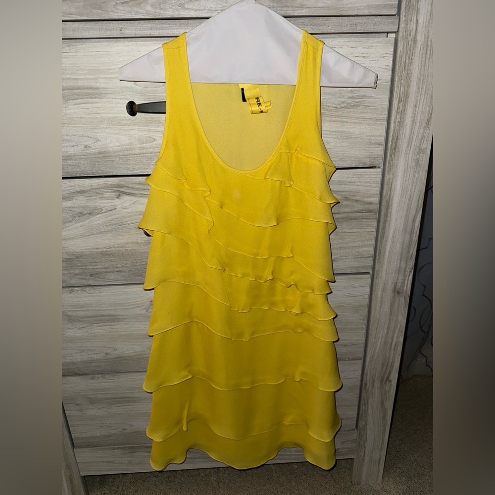 INC Sunny Yellow Ruffle Dress